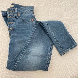 Madewell Women's 10" High Rise Skinny Crop Jeans Button Front Size 25